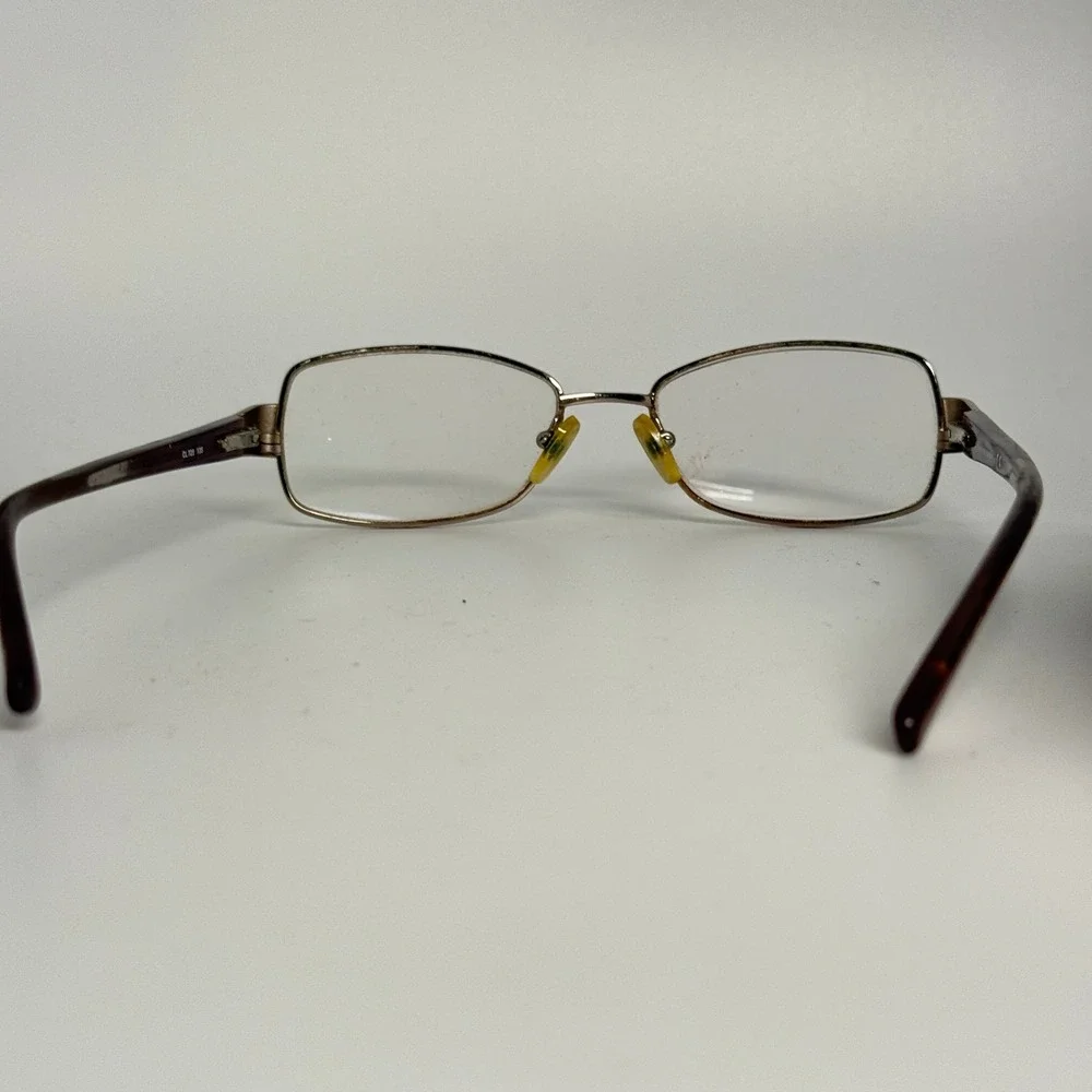 Lavender CL725 Eyeglasses Frames 50-16-135 Gold Tone Rectangle‎ Pearl Detail